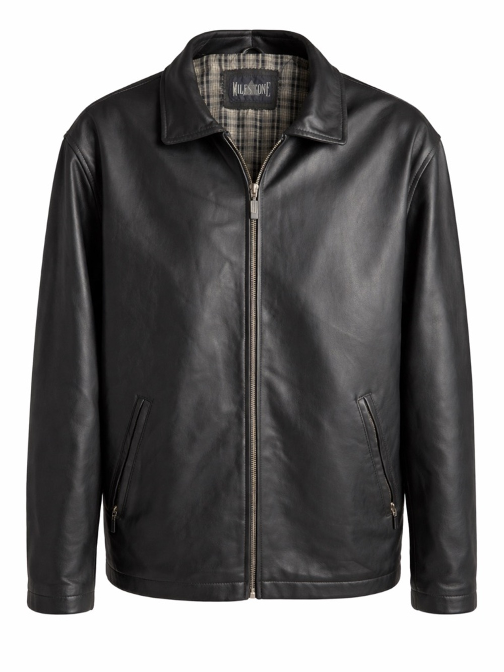 Black Genuine Leather Jacket – Size XL – Minimal Wear (Worn Once)